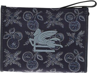 Logo Embroidered Paisley Pouch