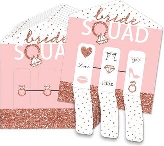 Big Dot of Happiness Bride Squad - Rose Gold Bridal Shower or Bachelorette Party Game Pickle Cards - Pull Tabs 3-in-a-Row - Set of 12