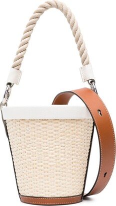 Rope-Handle Woven Bucket Bag