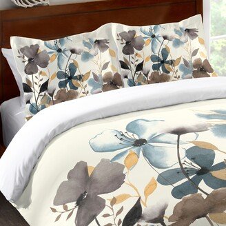 Greige Flowers Standard Pillow Sham