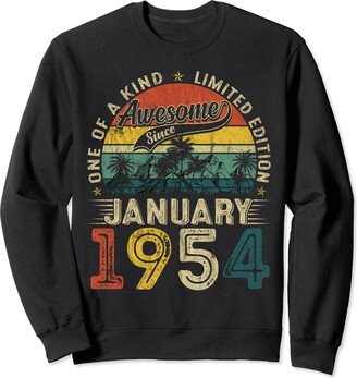 Generic Vintage January 1954 70 Years Old 70th Birthday Gifts Women Sweatshirt