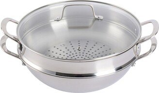 Castelle 12In Stainless Steel Everyday Pan With Steamer & Lid