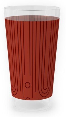 Outdoor Pint Glasses: Art Deco Arches - Cranberry Outdoor Pint Glass, Red