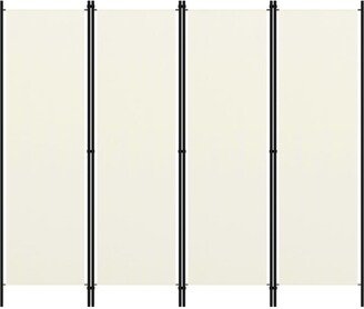 4-Panel Room Divider Cream White 78.7x70.9-AA