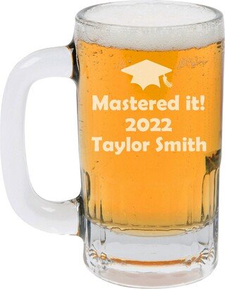 Mastered It Masters Degree Beer Mug Glass Stein Custom Personalized Engraved Gift