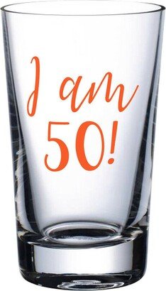 I Am 50 - Vinyl Sticker Decal Label For Glasses, Mugs, Gift Bags, Wrapping. Happy Birthday, Celebrate, Party