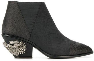 Kevan alligator print ankle boots