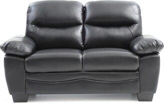 Camel Back Black Loveseat