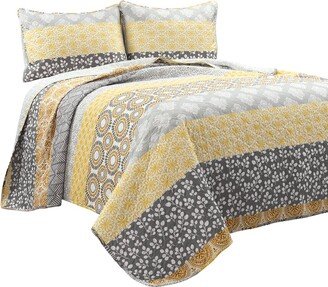 3Pc Bohemian Reversible Oversized Quilt Set