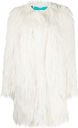 ALABAMA MUSE Kate pearl-button faux-fur coat