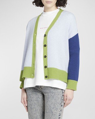 Colorblock Cashmere Knit Cardigan-AA