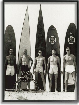 Stupell Vintage Photography Male Surfers Framed Giclee Wall Art By Graffitee Studios