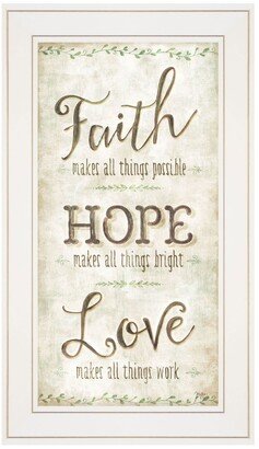 Faith by Mollie B, Ready to hang Framed Print, White Frame, 12 x 21