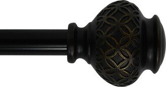 Kings Adjustable Single Curtain Rod 48 to 84-Black