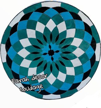 Mosaic Table - Handmade Outdoor Coffee Complicated Pattern Multi-Colored Round Bistro Gift