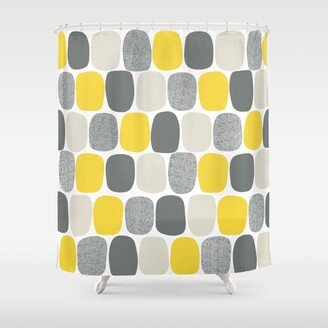 Wonky Ovals in Yellow Shower Curtain