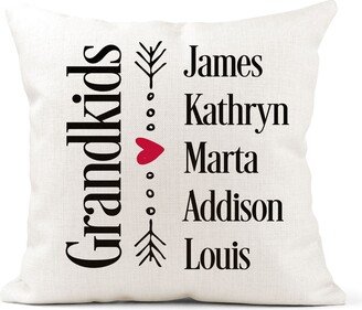 Grandkids Pillow Personalized With Names, Grandparent Gift