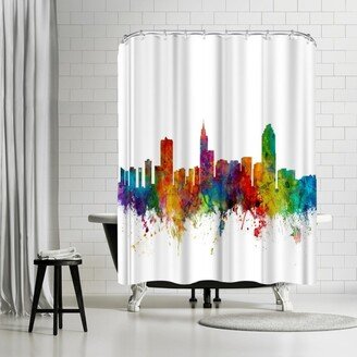 71 x 74 Shower Curtain, Raleigh North Carolina Skyline New 2 by Michael Tompsett - Art Pause