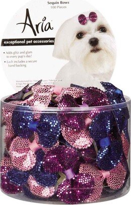 Sequin Dog Bows Canister 100 pieces