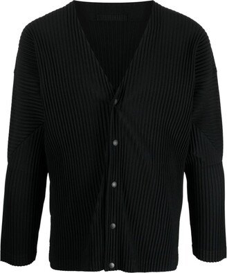 Ribbed Single-Breasted Blazer-AD