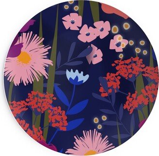 Salad Plates: Summer Nights Floral - Dark Salad Plate, Multicolor