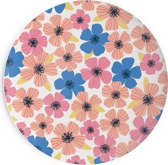 Salad Plates: Flowerburst - Summer Mix Salad Plate, Pink