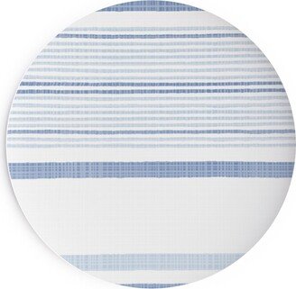 Salad Plates: Double Anderson Stripe - Blue Salad Plate, Blue