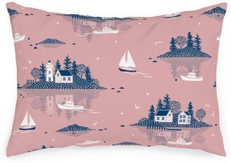 Outdoor Pillows: Maine Islands - Pink Outdoor Pillow, 14X20, Single Sided, Pink