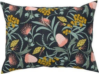 Pillows: Flora Australis - Dark Pillow, Woven, White, 12X16, Double Sided, Multicolor