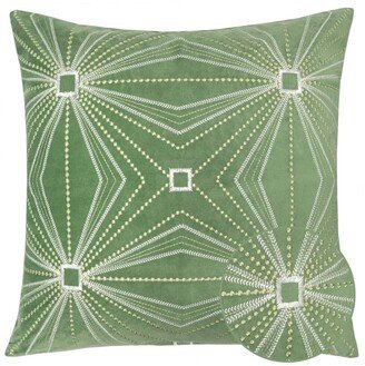 Claire Olive Velvet Square Decorative Throw Pillow