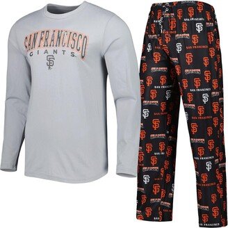 Men's Concepts Sport Gray, Black San Francisco Giants Breakthrough Long Sleeve Top and Pants Sleep Set - Gray, Black