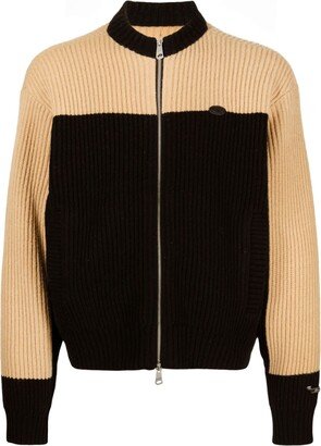 Logo-Patch Two-Tone Cardigan