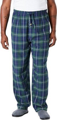 KingSize Men's Big & Tall Flannel Plaid Pajama Pants - Tall - 2XL, Balsam Plaid Green Pajama Bottoms