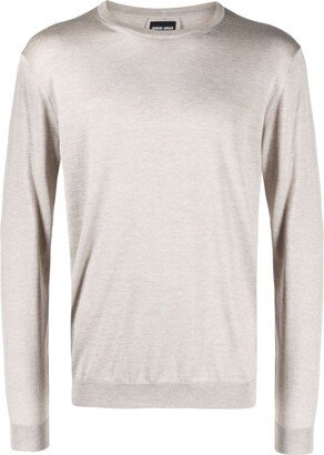 Crew-Neck Silk-Cotton Jumper