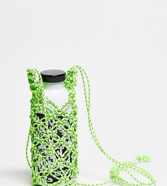 crochet bottle holder in yellow