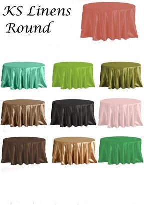 Ks Linens 83-Inch Satin Round Tablecloth - Multiple Colors, Luxurious Table Cover