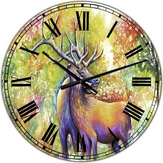 Designart Hugging Elk Love Large Cottage Wall Clock - 36