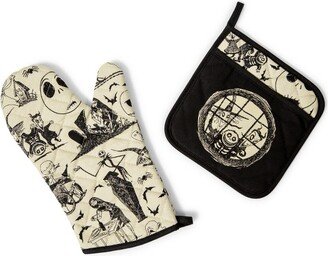 Ukonic Disney The Nightmare Before Christmas Oven Mitt and Pot Holder Kitchen Set