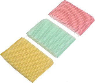 Unique Bargains Sponge Bowl Dish Cup Net Washer Cleaning Cleaners 3 Pcs