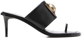 Metallic-Detail Slip-On Mules