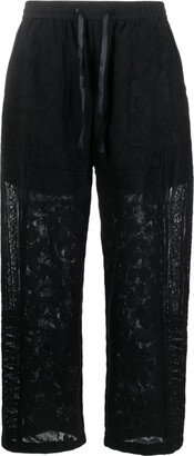 Baziszt Floral-Lace Cropped Trousers