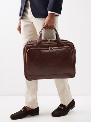 Two-zip Leather Briefcase