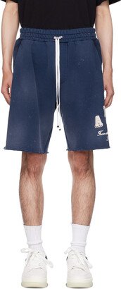 Blue Vintage Collegiate Shorts