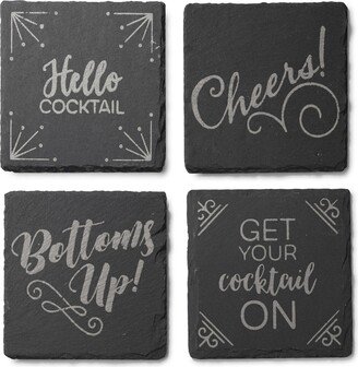 4 X 4 Slate Coasters Square Set, 4 Piece