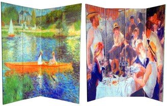 Handmade 6' Canvas The Seine and The Luncheon Room Divider