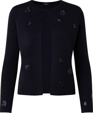 Crystal Embellished Cashmere-Silk Cardigan