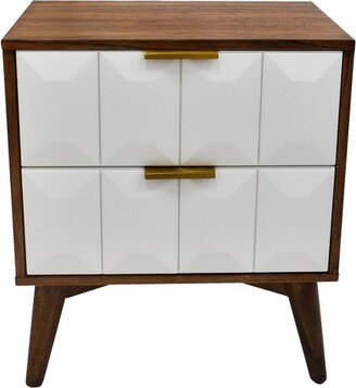 Ginny 2 Drawer Nightstand Walnut - Steve Silver Co.