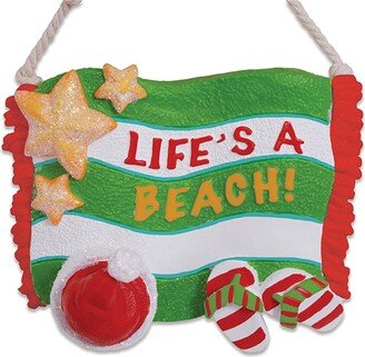 Cape Shore Lifes a Beach Santa Hat Flip Flop Sandals Christmas Holiday Ornament - Multi