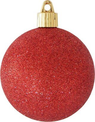 8ct Red Shatterproof Glitter Christmas Ball Ornaments 3.25 (80mm)