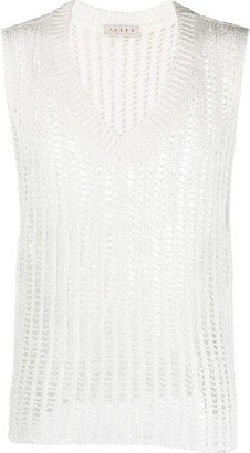 Open-Knit Sleeveless Jumper